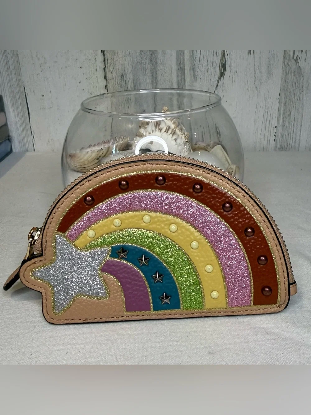 Coach Shooting Star Rainbow Coin Pouch 2018 27532 HTF